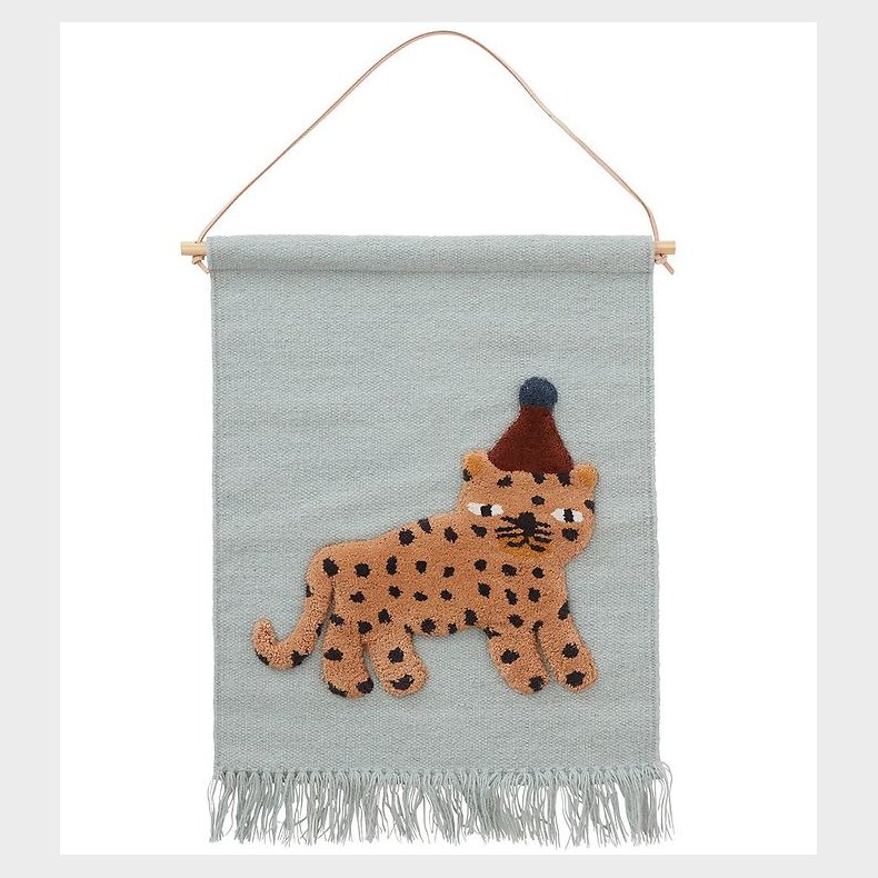 OYOY Vgtppe - 68x50 cm - Leopard - Dusty Blue