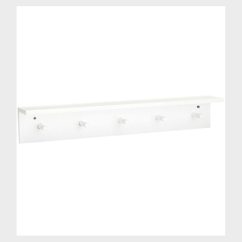 Kids Concept Hylde m. Knager - 60x10 cm - Tr - Hvid