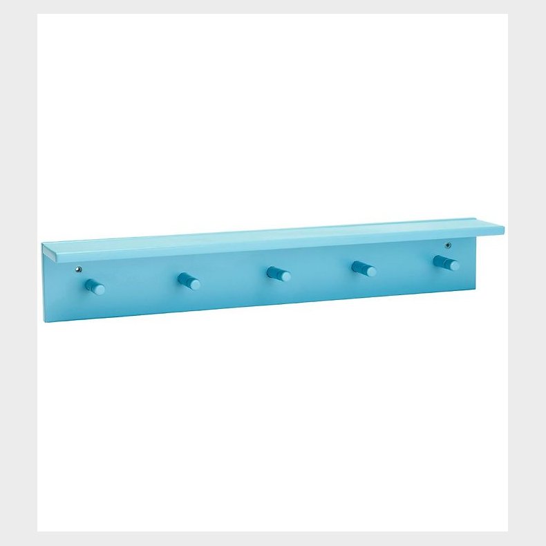 Kids Concept Hylde m. Knager - 60x10 cm - Tr - Turqoise