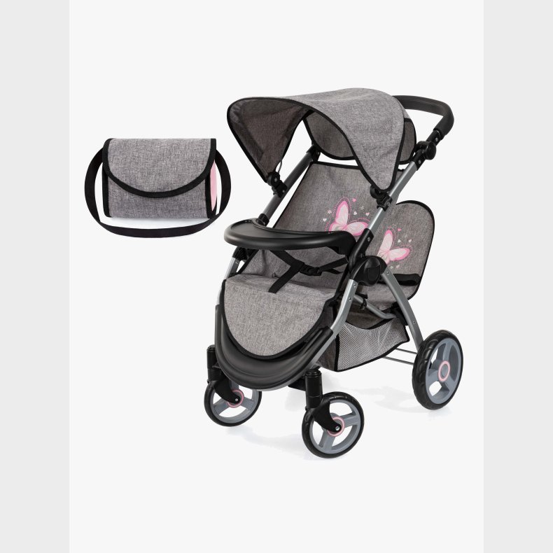Bayer Design Twin Star Tvillingedukkevogn, Gr�