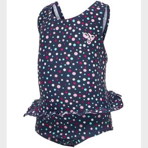 Hummel Badedragt - hmlFilippa - UV50+ - Navy m. Prikmnster