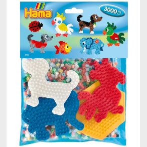 Hama Midi Perles�t - 3000 stk. + 4 Plader - Multifarvet