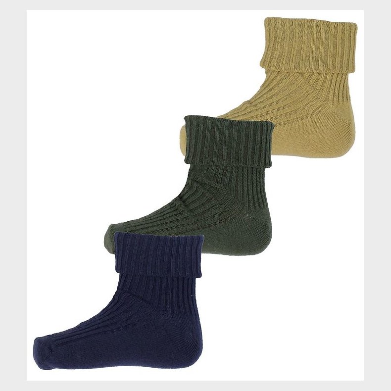 Minymo Str�mper - 3-pak - Rib - Agave Green