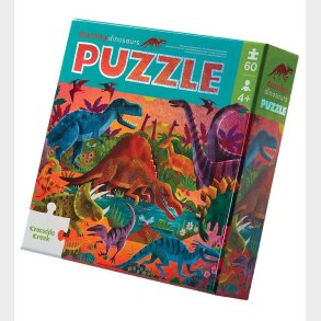Crocodile Creek Puslespil - 60 Brikker - Dazzling Dinosaurs