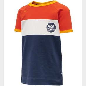 Hummel T-shirt - hmlAnton - Orange/Navy