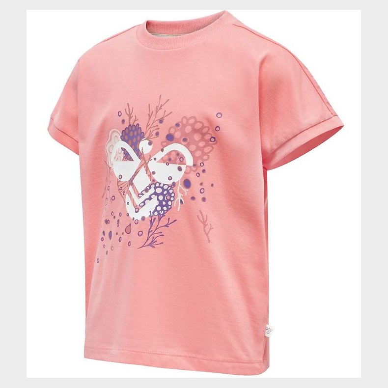 Hummel T-shirt - hmlAtlantis - Koral m. Print