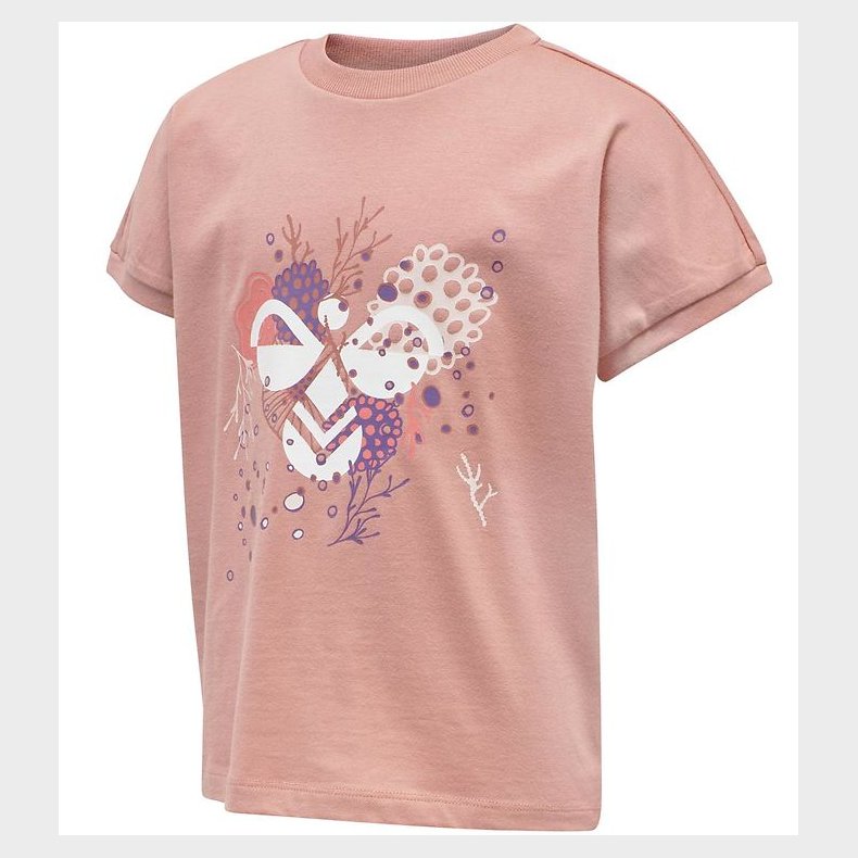 Hummel T-shirt - hmlAtlantis - Rosa m. Print