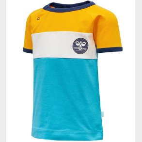 Hummel T-shirt - hmlAnton - Gul/Turkis