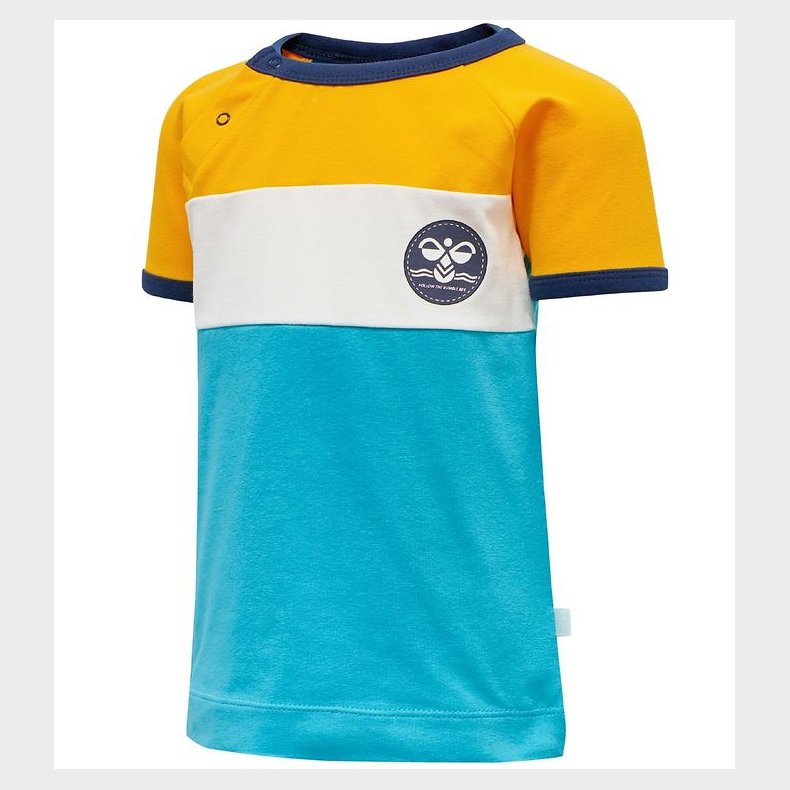 Hummel T-shirt - hmlAnton - Gul/Turkis