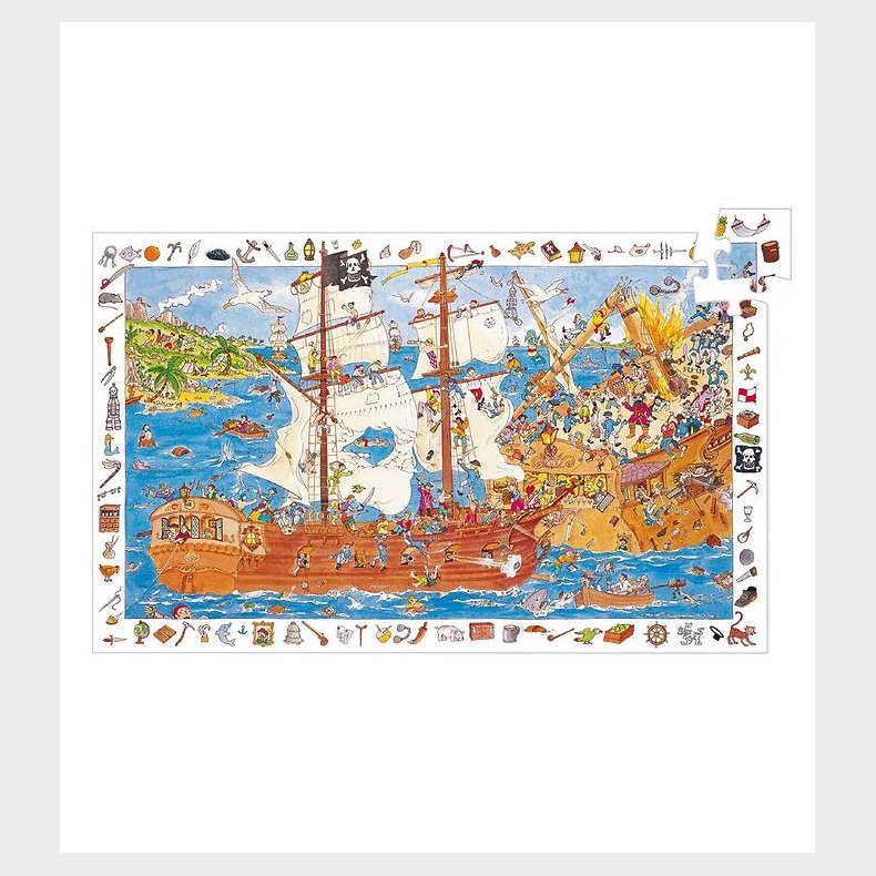 Djeco Puslespil - 100 Brikker - Piratskib