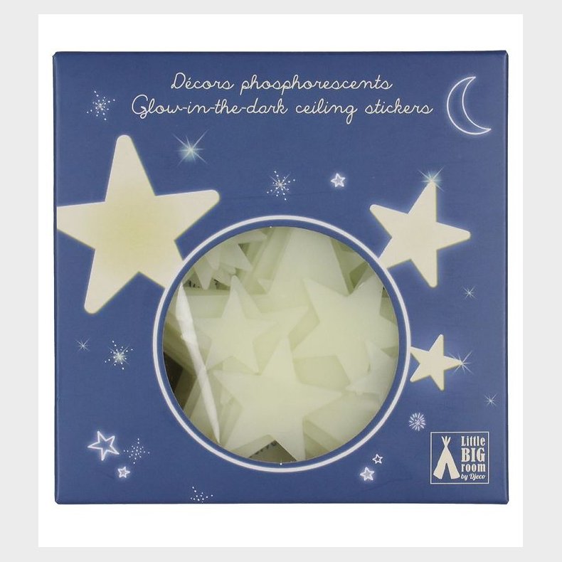 Djeco V�gdekoration - 65 stk. - Selvlysende Stjerner