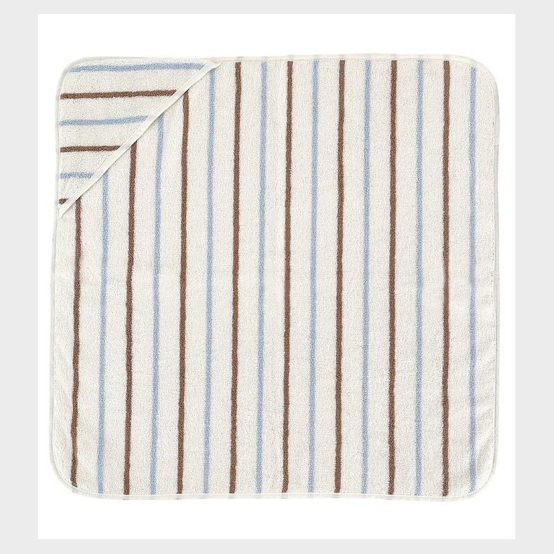 OYOY Babyhndklde - 100x100 cm - Raita - Karamel/Ice Blue