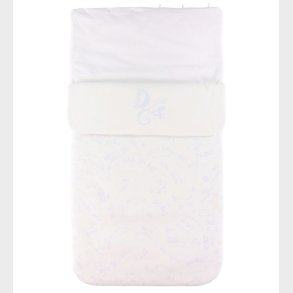 Dolce & Gabbana Krepose - 80 cm - Hvid m. Bl Logoer