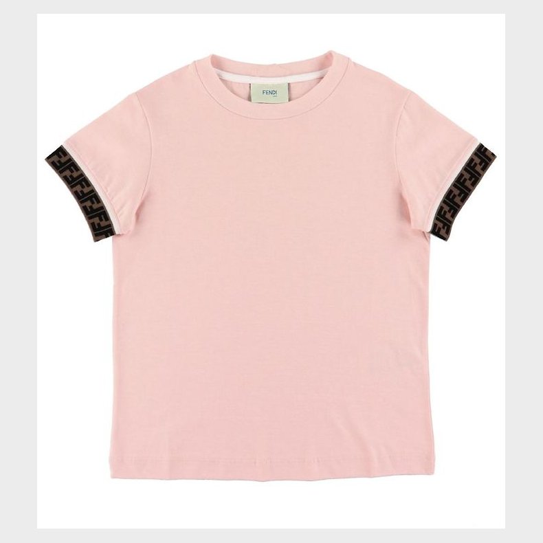 Fendi T-shirt - Rosa m. Logokanter