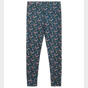 Hust and Claire Leggings - Ludo - Viskose/Bambus - Navy m. Bloms