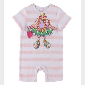 Stella McCartney Kids Sommerdragt - Hvid/Rosastribet m. Flamingo