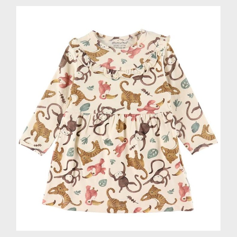Minymo Kjole - Hvid m. Dyr