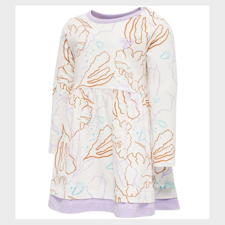 Hummel Kjole - hmlOlivia - Hvid m. Print