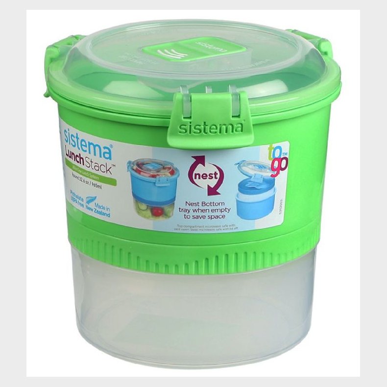 Sistema Madkasse m. Bestik - Lunch Stack - 965 ml - Grn