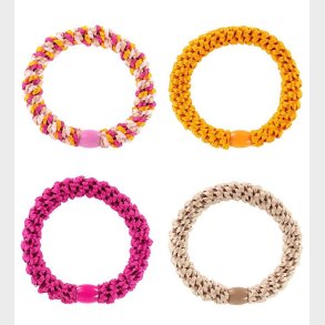 Kknekki Hrelastikker - 4-pak - Orange/Pink/Beige