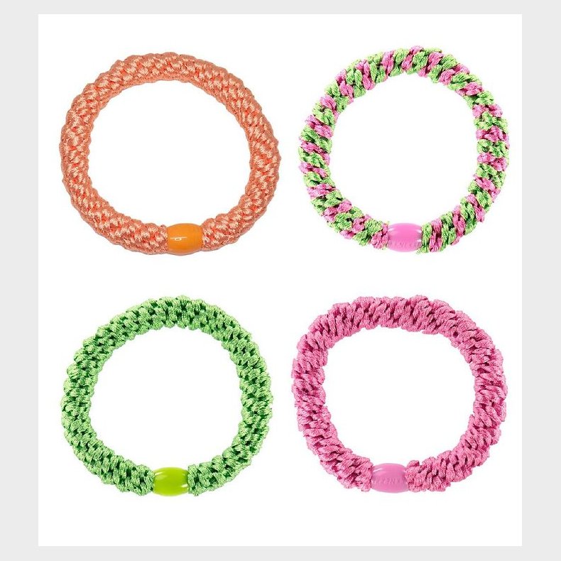 Kknekki Hrelastikker - 4-pak - Grn/Rosa/Orange
