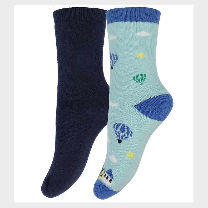 Melton Strmper - George - 2-pak - Navy/Lysebl