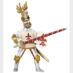 Papo Hvid Ridder - Fleur De Lys - H: 11,4 cm