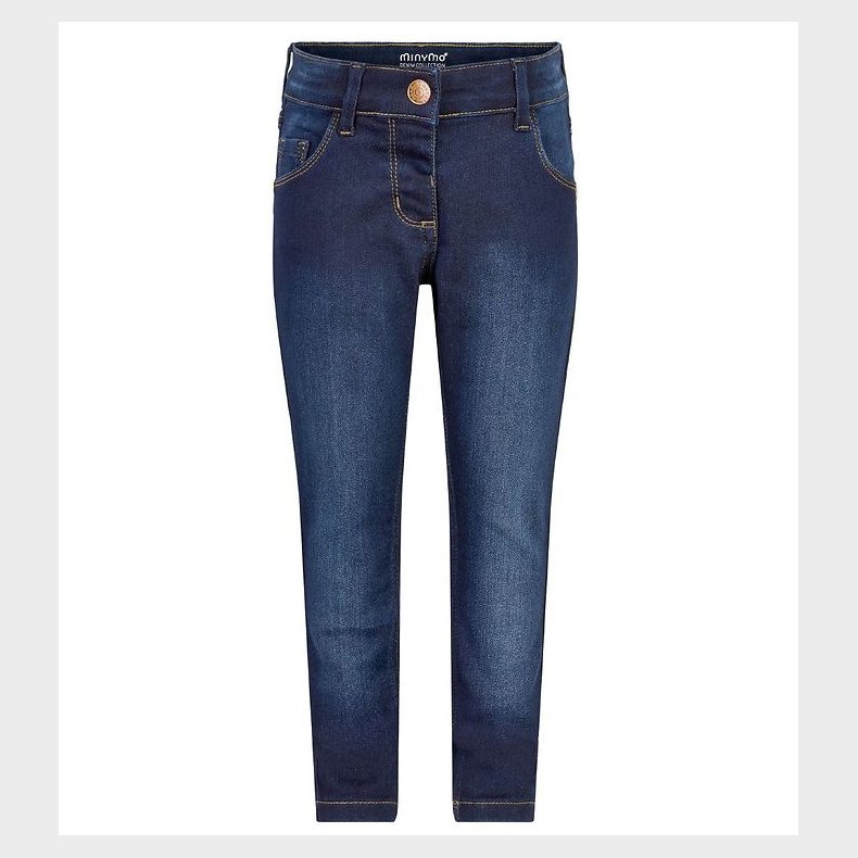 Minymo Bukser - Stretch Slim Fit - M�rkebl� Denim