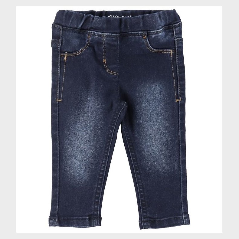 Minymo Bukser - Stretch Slim Fit - M�rkebl� Denim