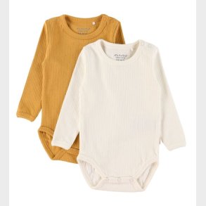 Minymo Bodyer l/ - Rib - 2-pak - Amber Gold