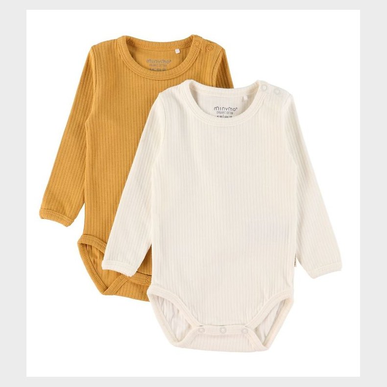 Minymo Bodyer l/� - Rib - 2-pak - Amber Gold