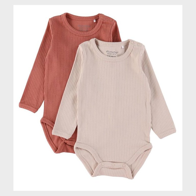 Minymo Body l/� - Rib - 2-pak - Canyon Rose