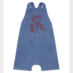 Soft Gallery Smkbukser - Frisco - Denim Blue/Rd m. Leoparder