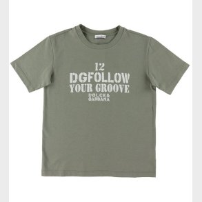 Dolce & Gabbana T-shirt - DG Skate - Armygrn m. Hvid