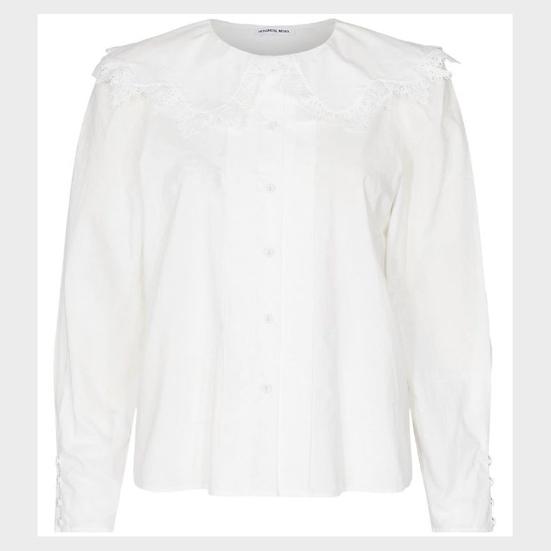 Designers Remix Skjorte - Sandra Lace Collar - Cream