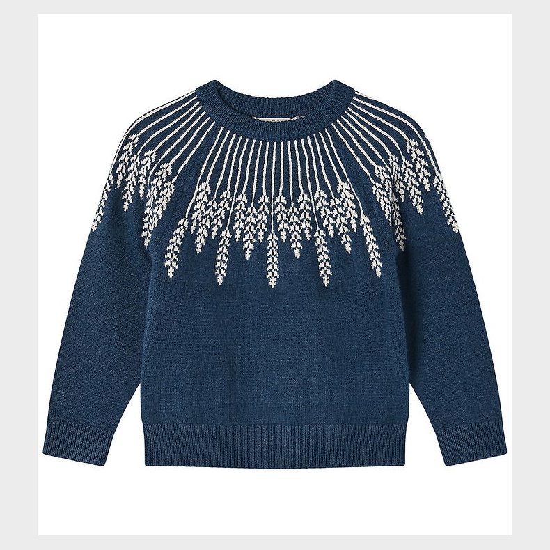 Fliink Bluse - Strik - Alon - Leaf - Insignia Blue