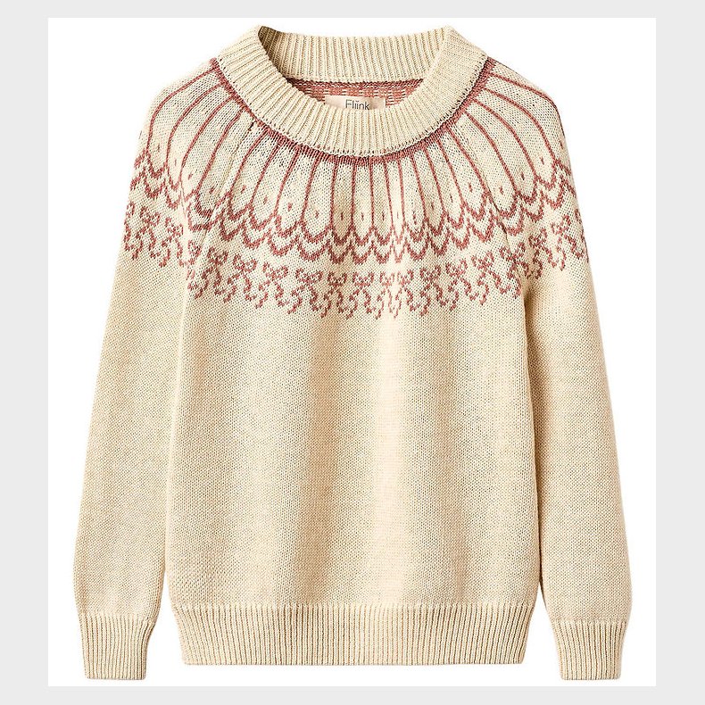 Fliink Bluse - Bomuld/Uld - Strik - Nova - Bow - Sandshell