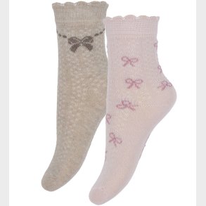 Minymo Str�mper - 2-pak - Shell/beige m. Print