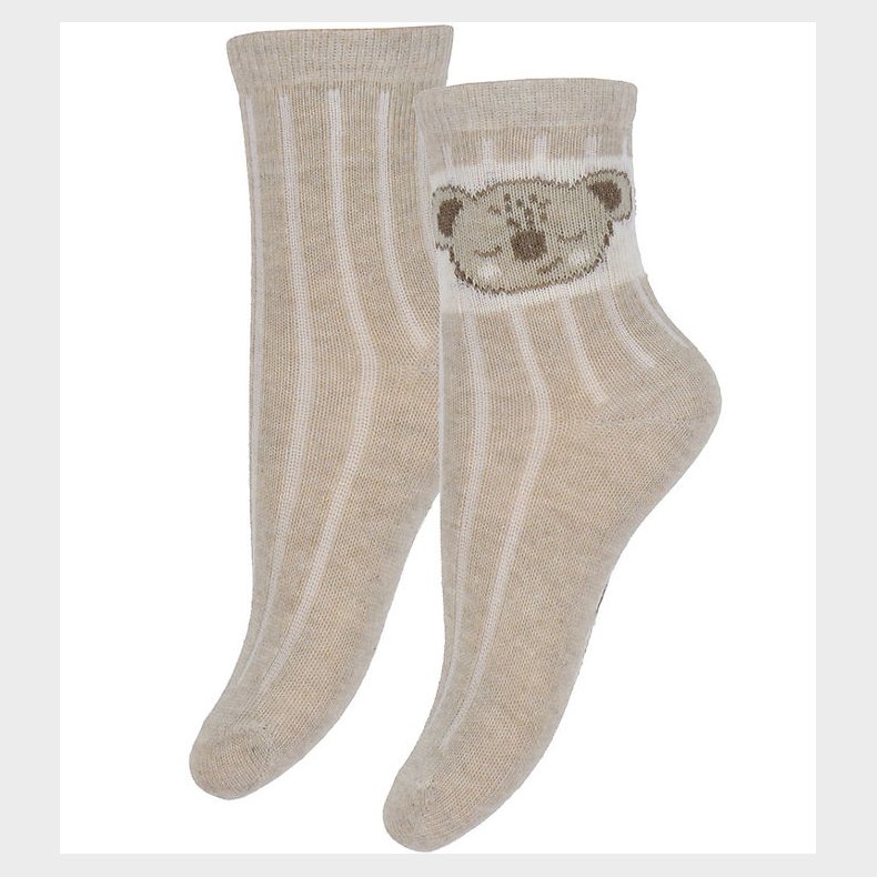 Minymo Str�mper - 2-pak - Silver Mink m. Print