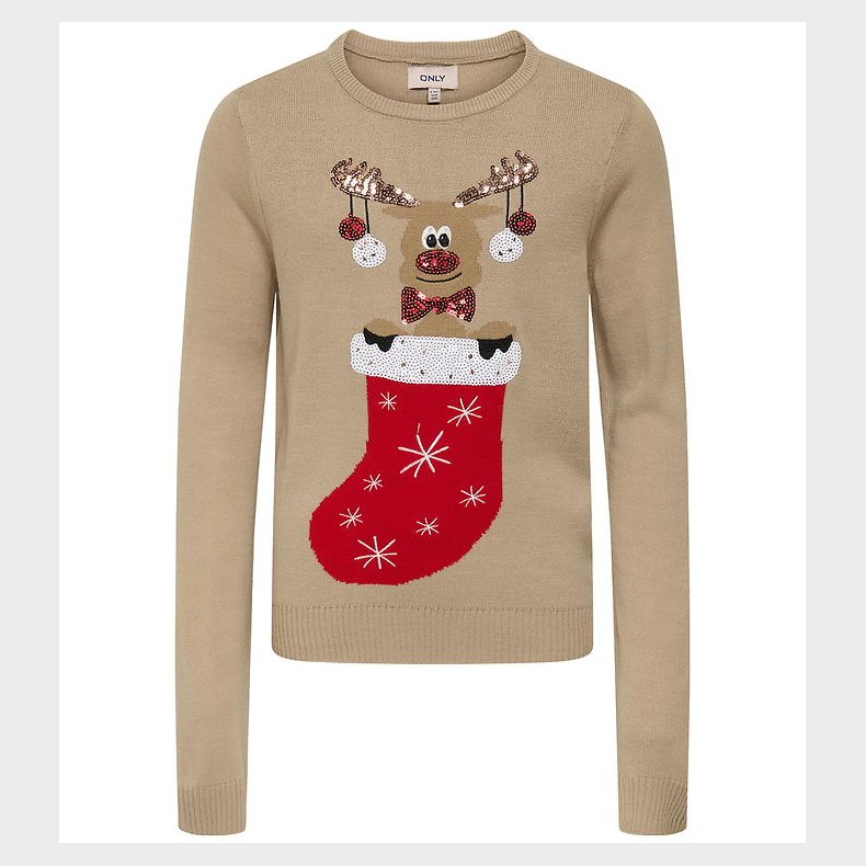 Kids Only Bluse - Strik - KogXmas - Humus/Christmas Sock