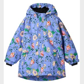 Smfolk Vinterjakke - Purple Delight m. Fugle/Blomster