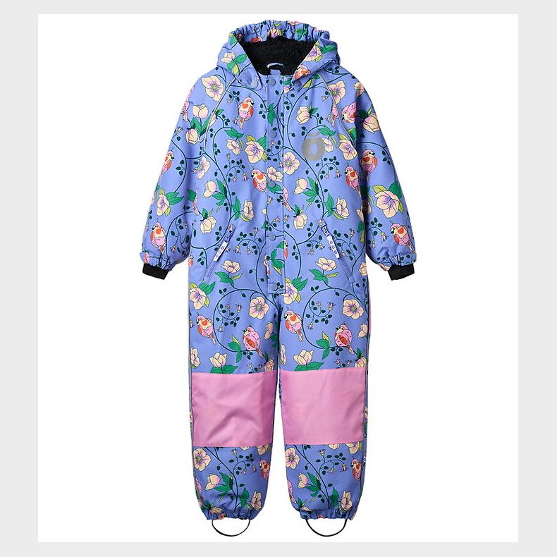 Smflok Flyverdragt - Purple delight m. Fugle og Blomster