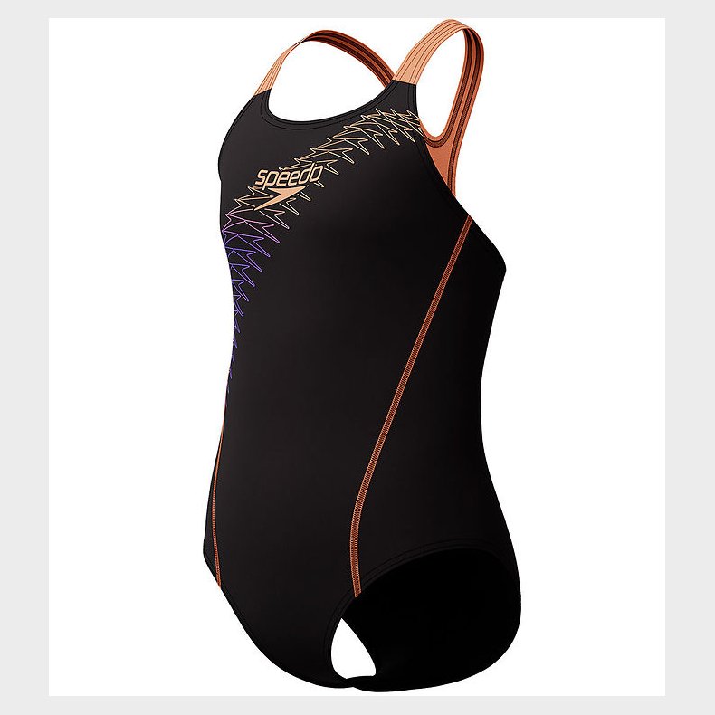 Speedo badedragt - Medalist - Sort/Orange