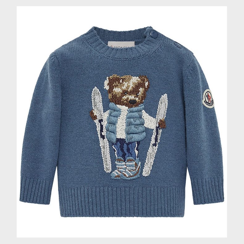 Moncler Bluse - Strik - Medium Blue m. Bamse