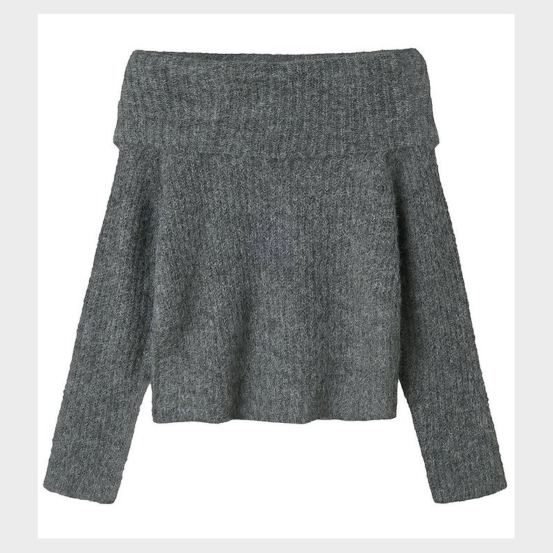 LMTD Bluse - Strik - NlfNulo - Dark Grey Melange