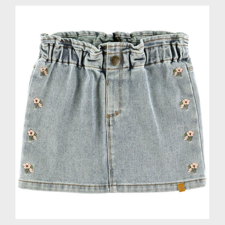 Lil Atelier Nederdel - NmfDarlee - Medium Blue Denim/FLOWER EMB