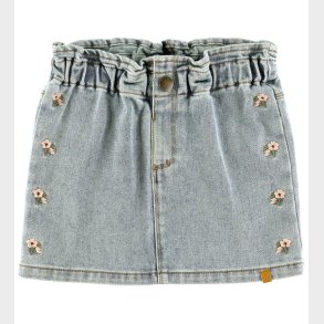 Lil Atelier Nederdel - NmfDarlee - Medium Blue Denim/FLOWER EMB