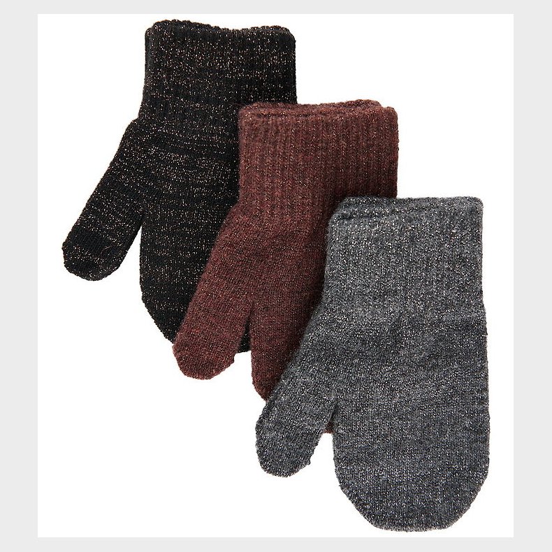 Mikk-Line Luffer - Uld/Polyamid - 3-pak - French Roast-Black-An