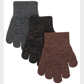 Mikk-Line Handsker - Uld/Polyamid - 3-pak - French Roast-Black-A