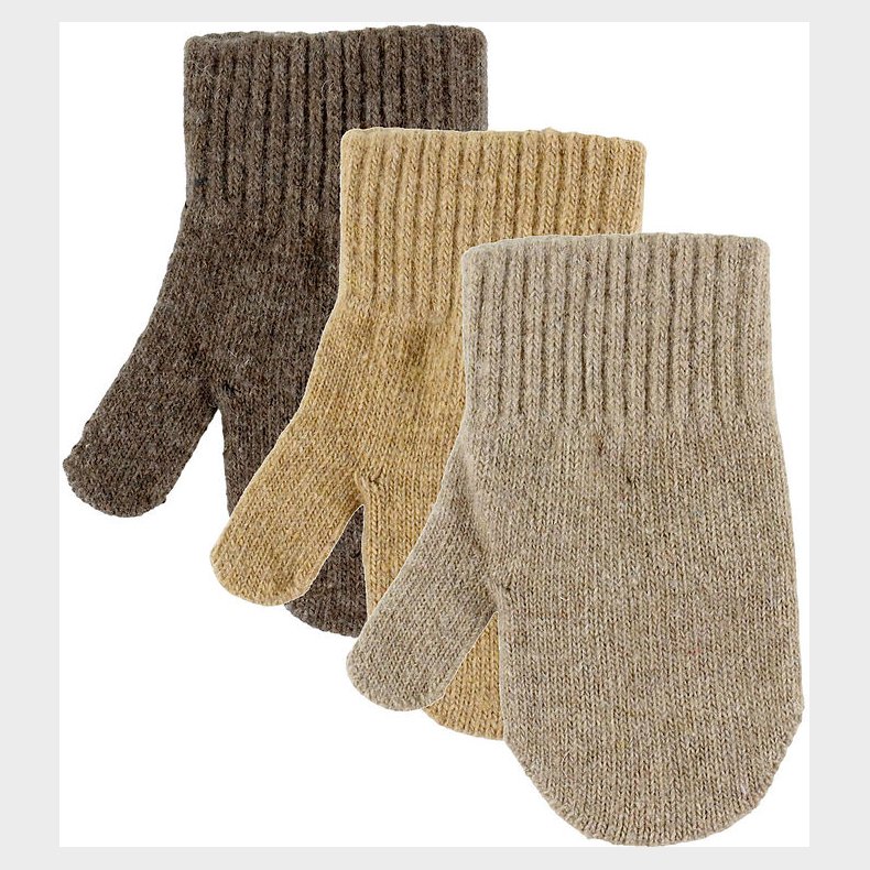 Mikk-Line Luffer - Uld/Polyamid - 3-pak - Chocolate Chip-Melange